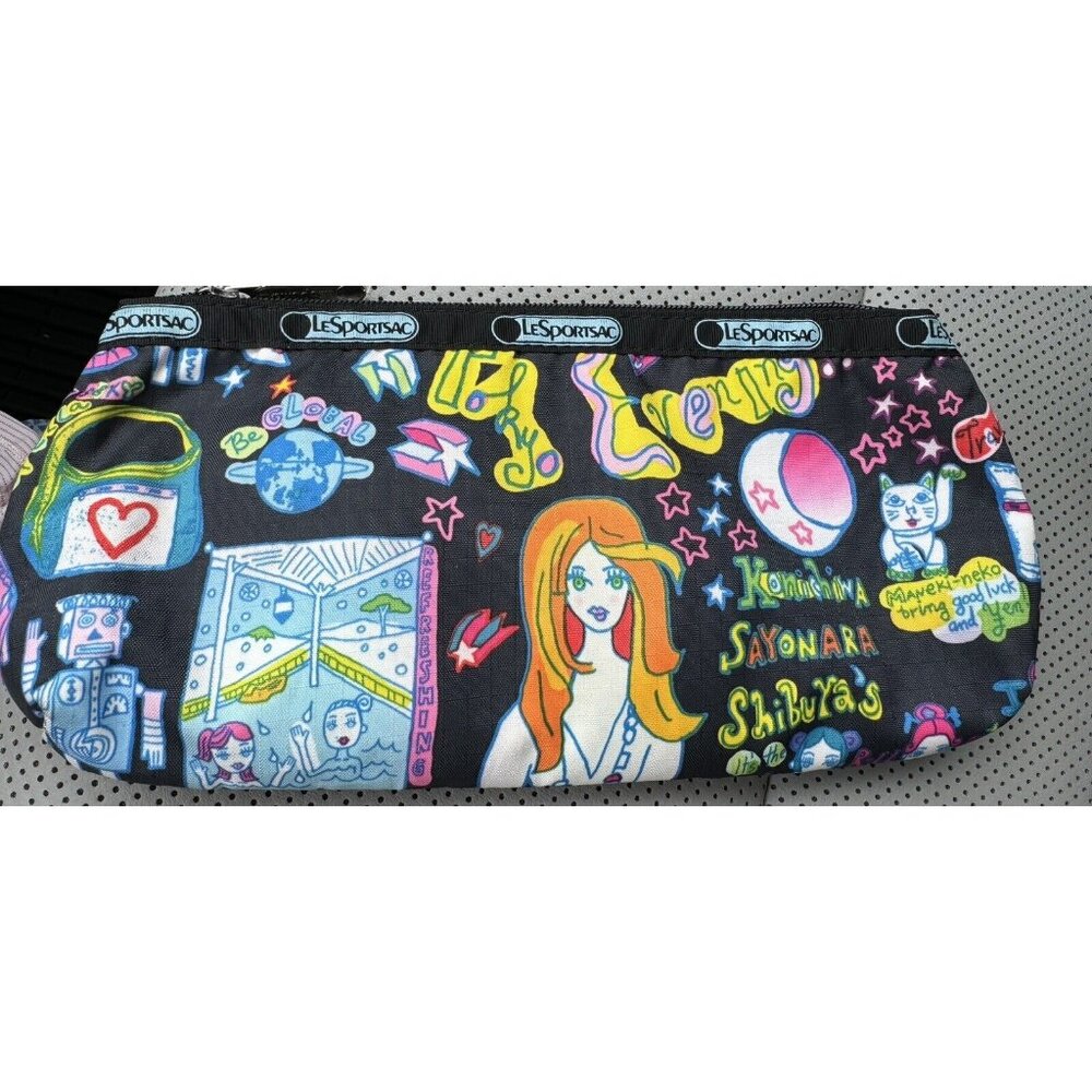 LeSportsac New Paris Tokyo TRAVEL COSMETIC Mini Pouch Black